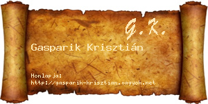 Gasparik Krisztián névjegykártya